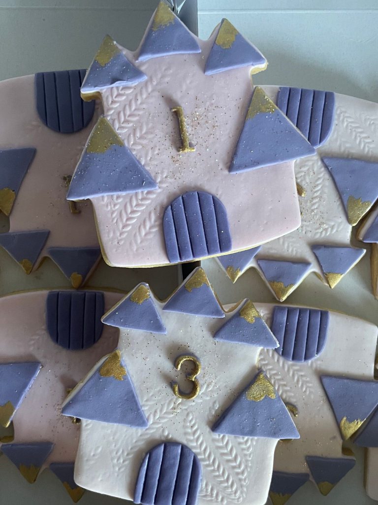 pastel princess castle fondant sugar cookies birthday perth