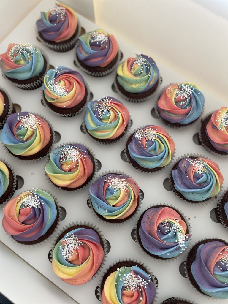 rainbow icing buttercream cupcakes perth