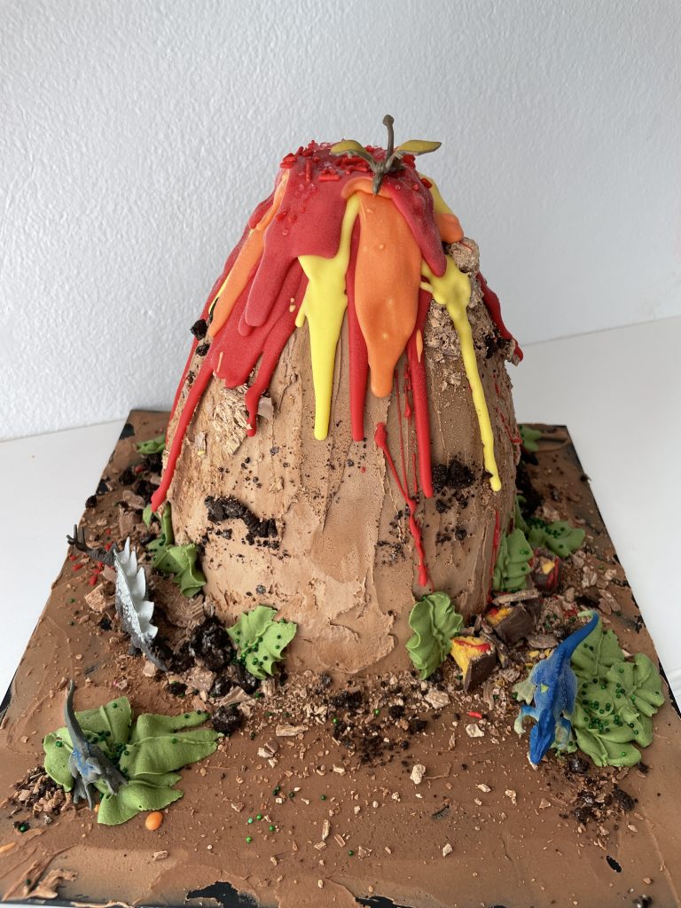volcano dinosaur them cake chocolate lava perth birthday cake