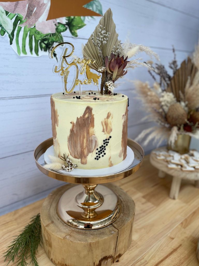 woodland rustic wolf theme first birthday cake ideas